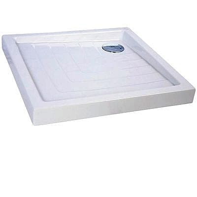 אגנית חרס 70X70 לבן + ונטיל