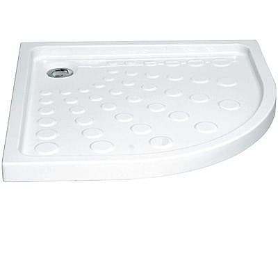 אגנית חרס 90x90 פינתי לבן + ונטיל