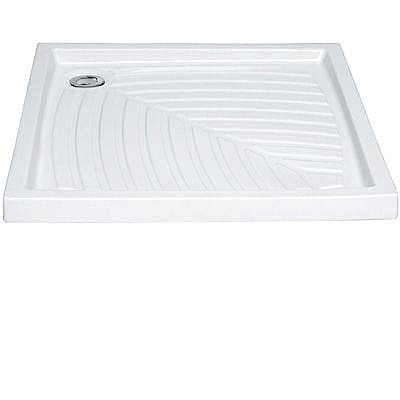 אגנית חרס 90x90 לבן + ונטיל