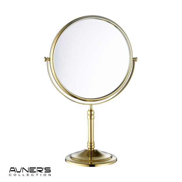 מראה מגדילה פי 7 שולחנית דו כיוונית זהב מבריק M27-G - תמונה 1 מתוך 3