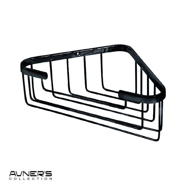 מדף רשת למקלחת פינתית גבוהה BLACK שחור מט – SL275-BL - תמונה 1 מתוך 2