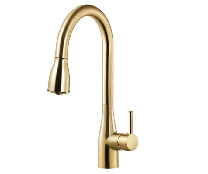 ברז מטבח חמת זהב מוברש נשלף פיה מסתובבת Pull Down - תמונה 1 מתוך 2