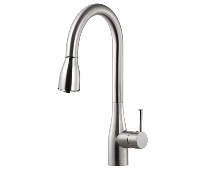 ברז מטבח חמת ניקל מוברש נשלף פיה מסתובבת Pull Down - תמונה 1 מתוך 2