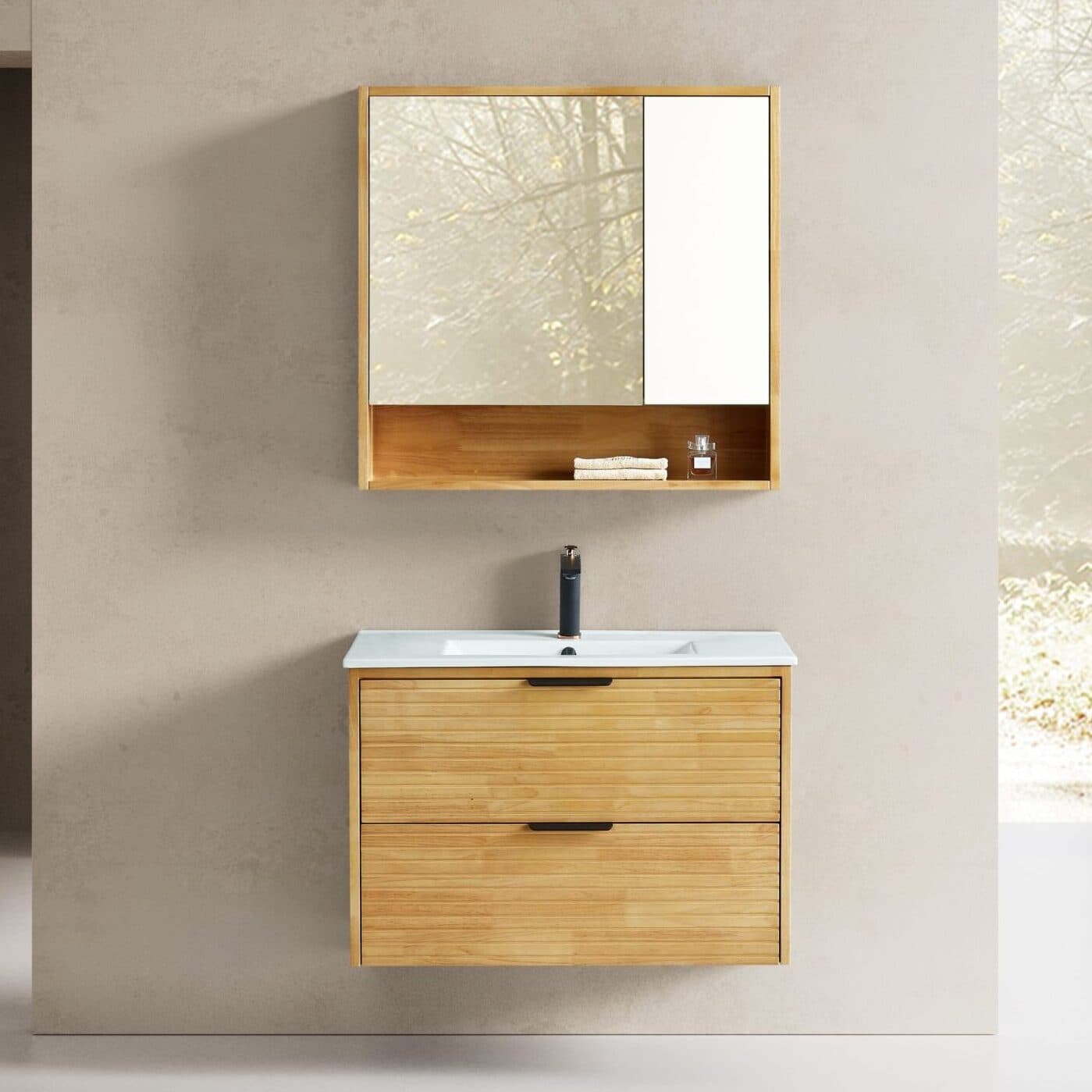 ארון אמבטיה תלוי דגם: CARMEL מידות: 80 ס"מ - תמונה 1 מתוך 3
