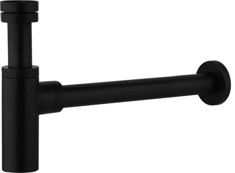 סיפון “¼1 לכיור רחצה מנחושת | בגוון צבעים PVD  | – שחור מט - תמונה 1 מתוך 3
