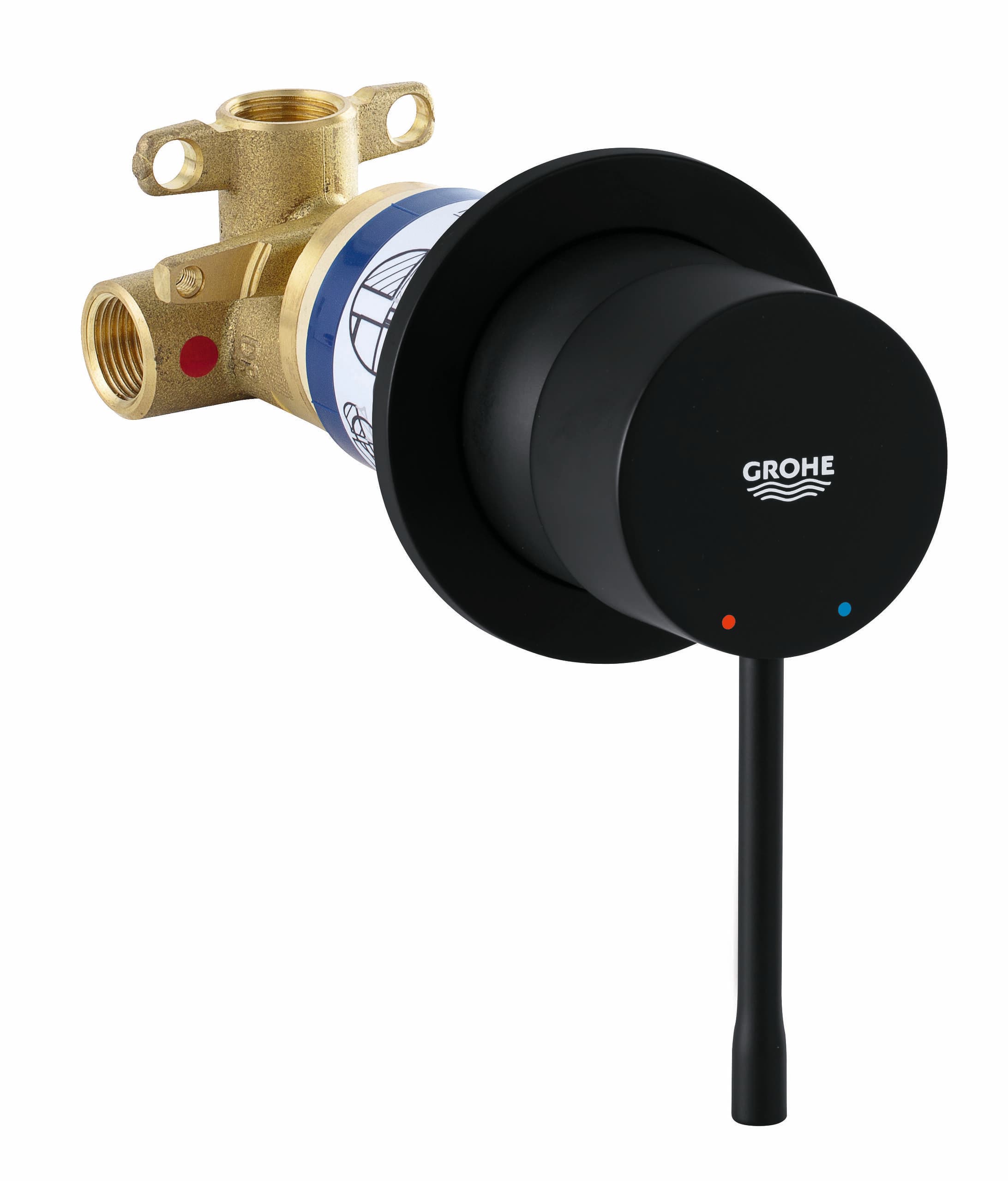 אינטרפוץ 3 דרך עגול 7.5 ס"מ Essence שחור פאנטום GROHE