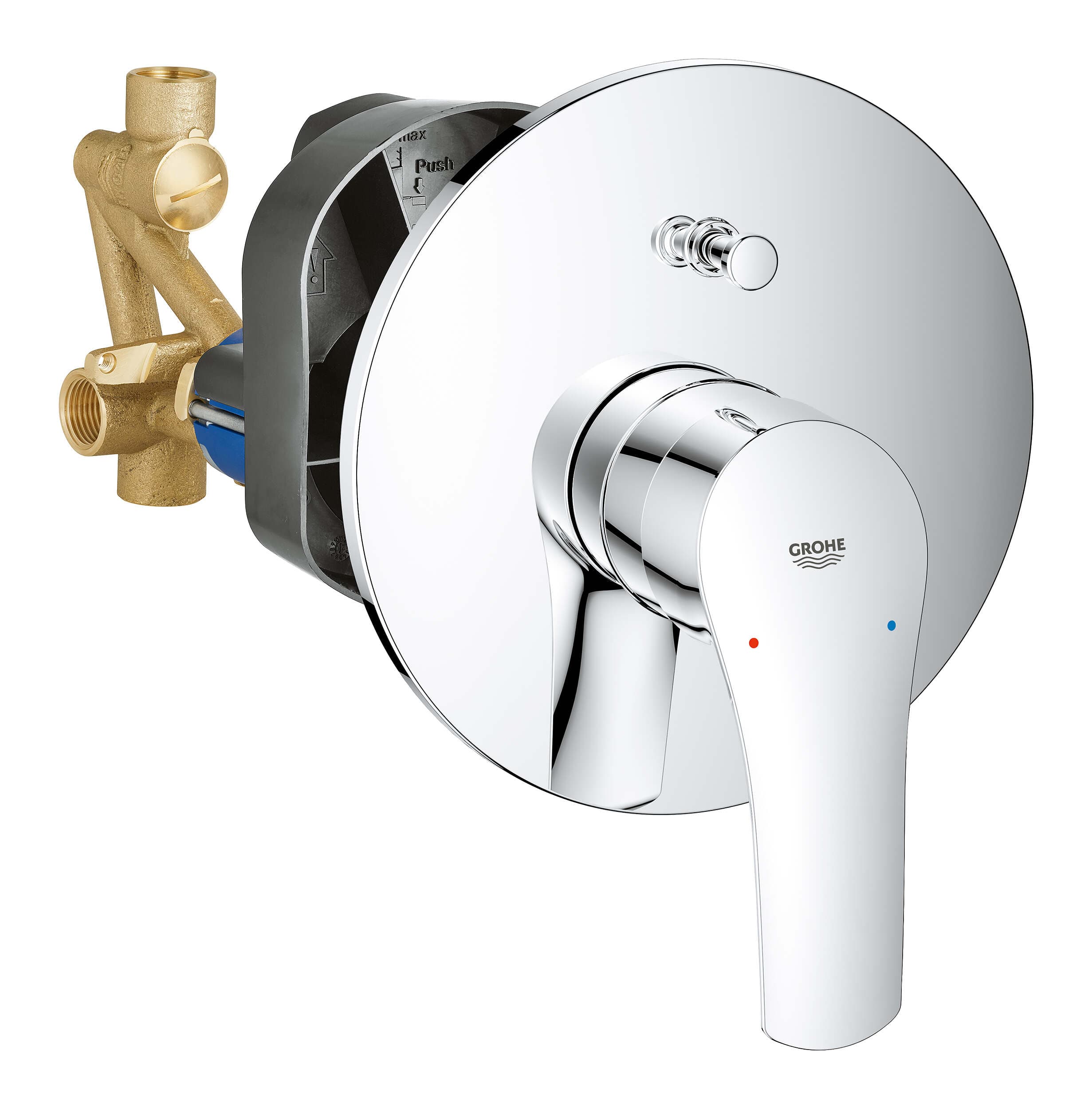 אינטרפוץ 4 דרך עגול Eurosmart כרום ניקל GROHE