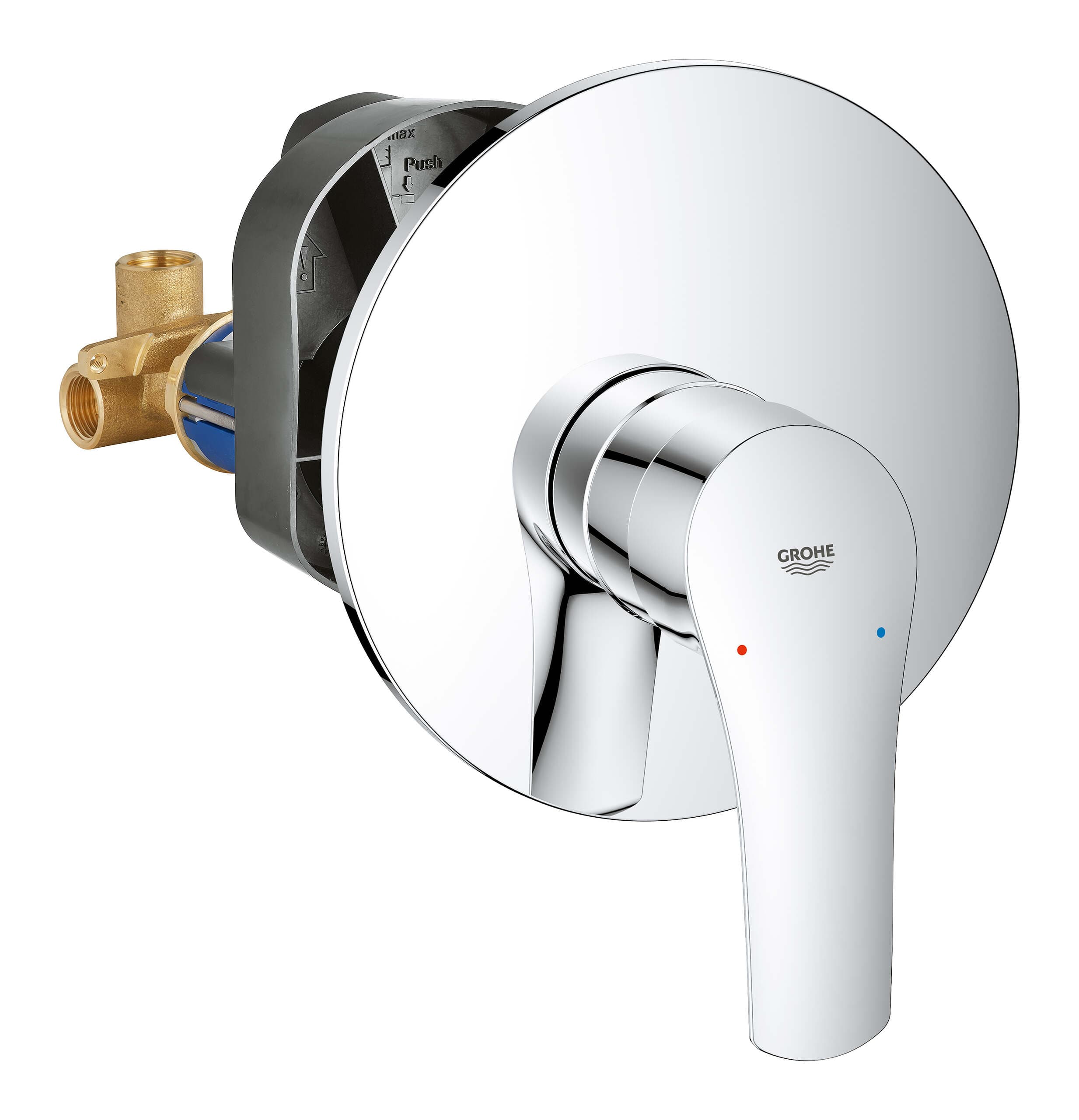 אינטרפוץ 3 דרך עגול Eurosmart כרום ניקל GROHE - תמונה 1 מתוך 2