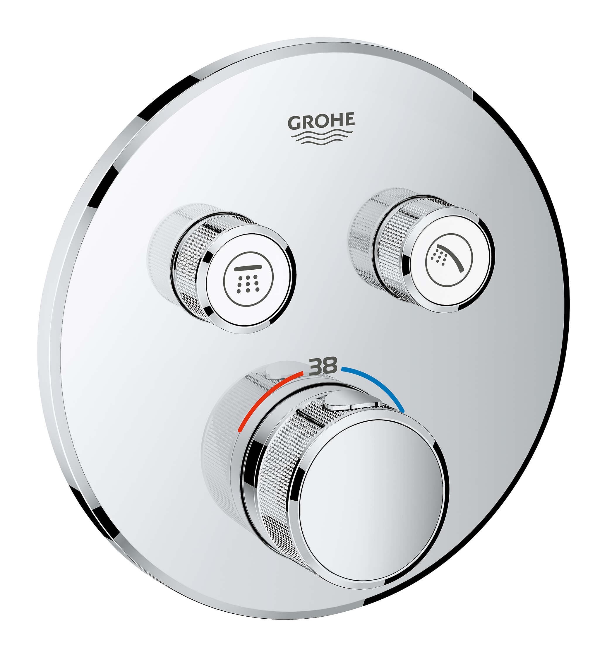 כיסוי לאינטרפוץ 4 דרך SmartControl לגוף 35600000 עגול כרום ניקל - תמונה 1 מתוך 1