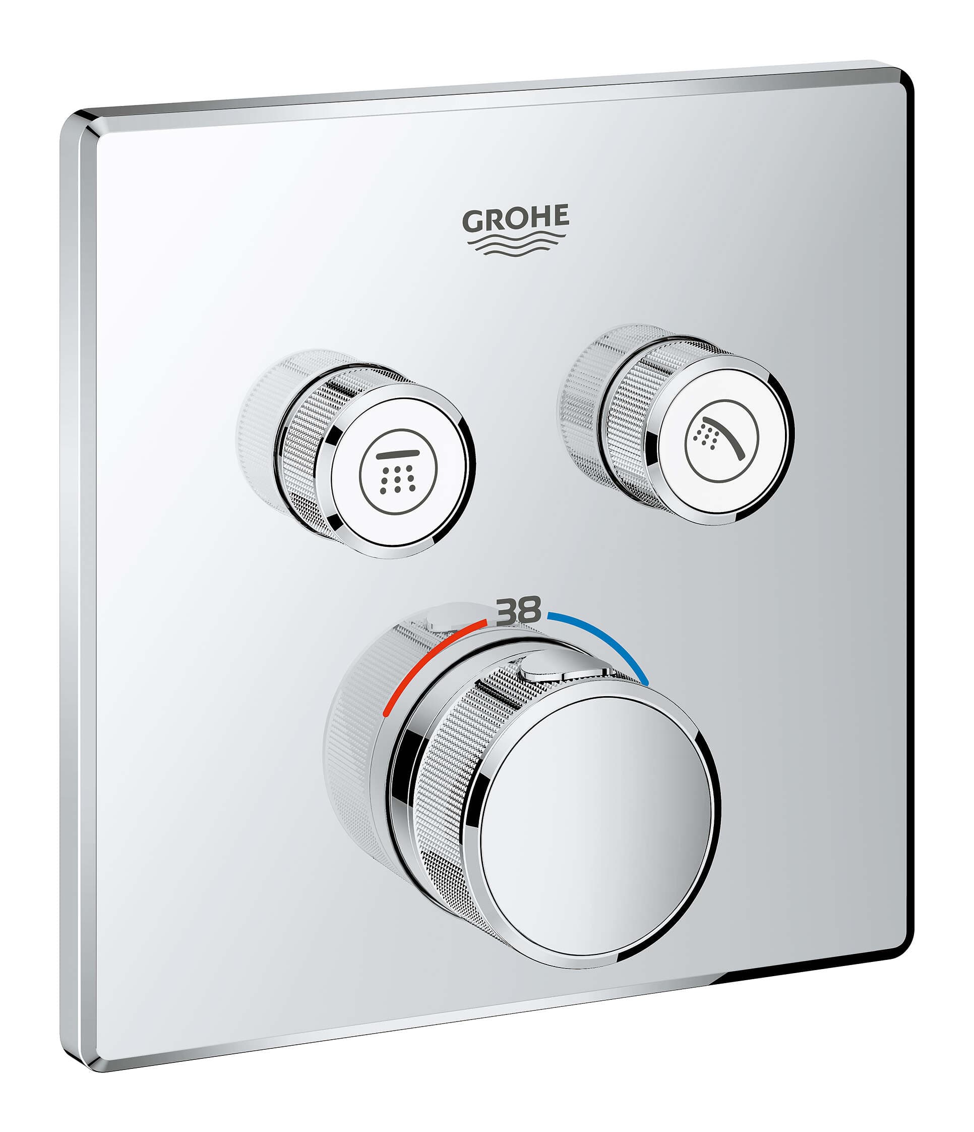 כיסוי לאינטרפוץ 4 דרך SmartControl לגוף 35600000 מרובע כרום ניקל