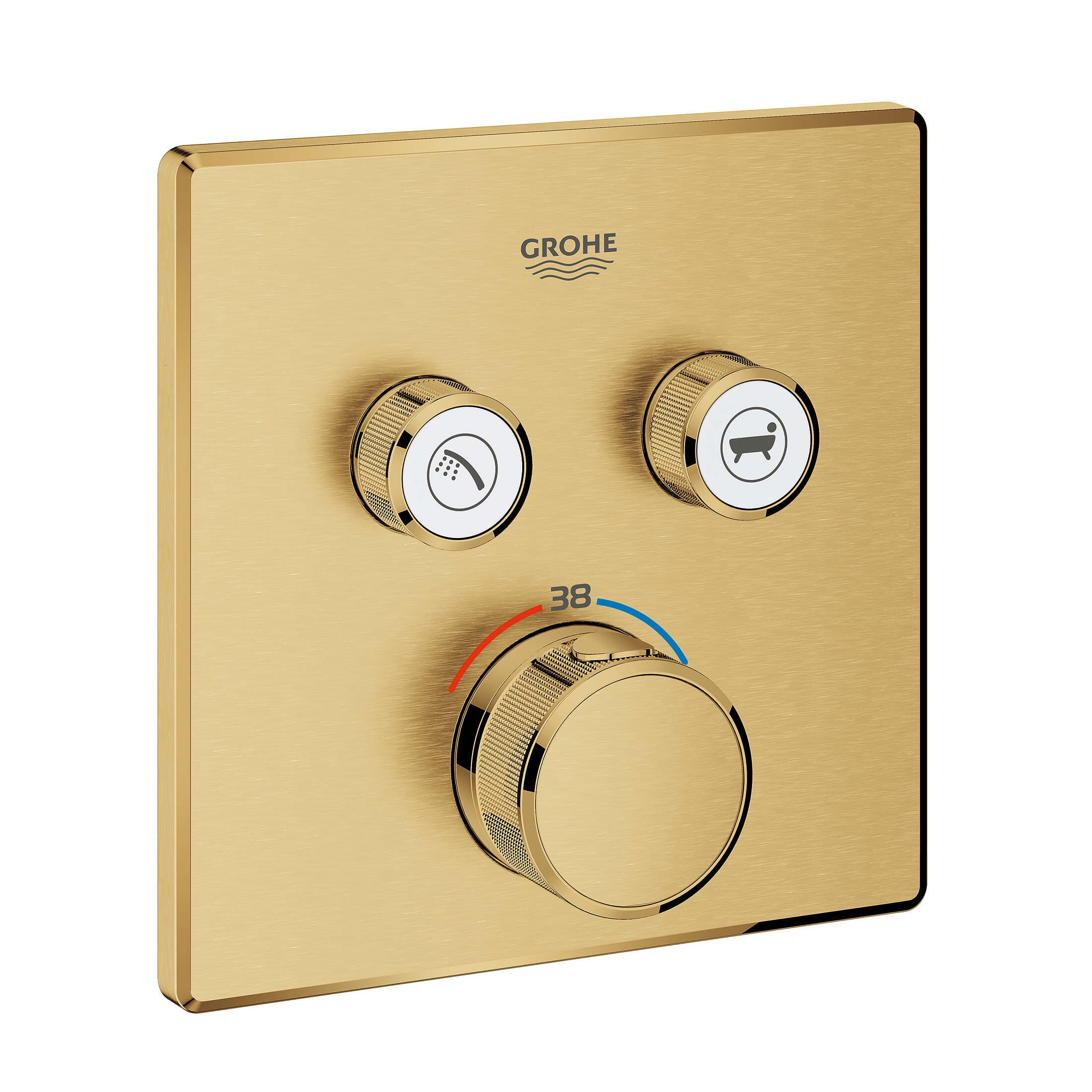 כיסוי לאינטרפוץ 4 דרך SmartControl לגוף 35600000 מרובע זהב מוברש - תמונה 1 מתוך 1